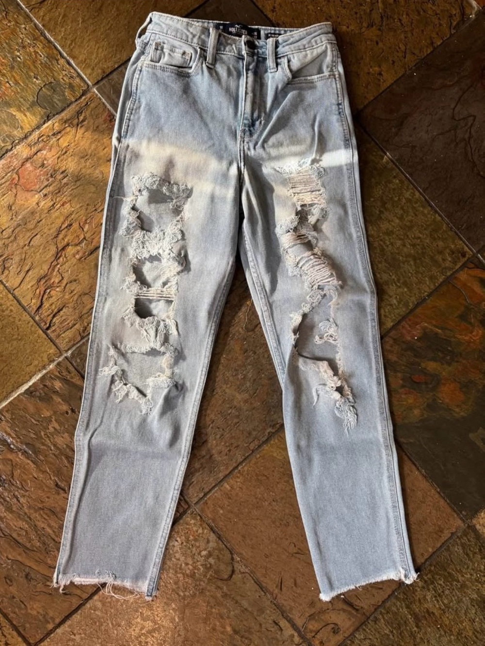 Hollister Light Blue Distressed Jeans